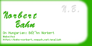 norbert bahn business card